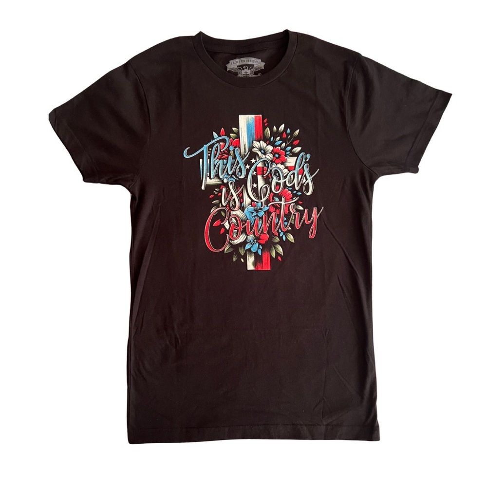 I Love My Freedom Women’s Black This Is God’s Country T-shirt